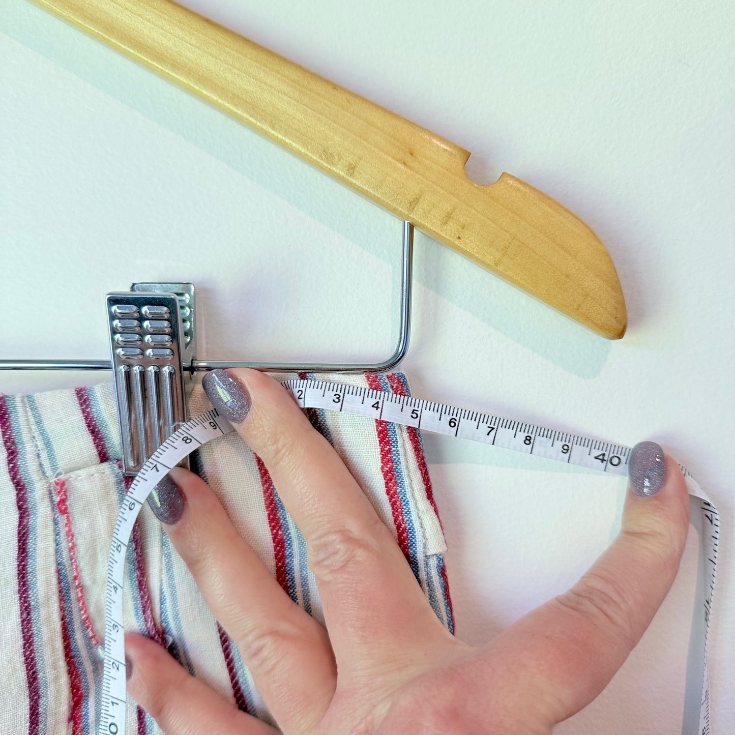 Striped Wide Leg Linen Pants - 35cm Waist