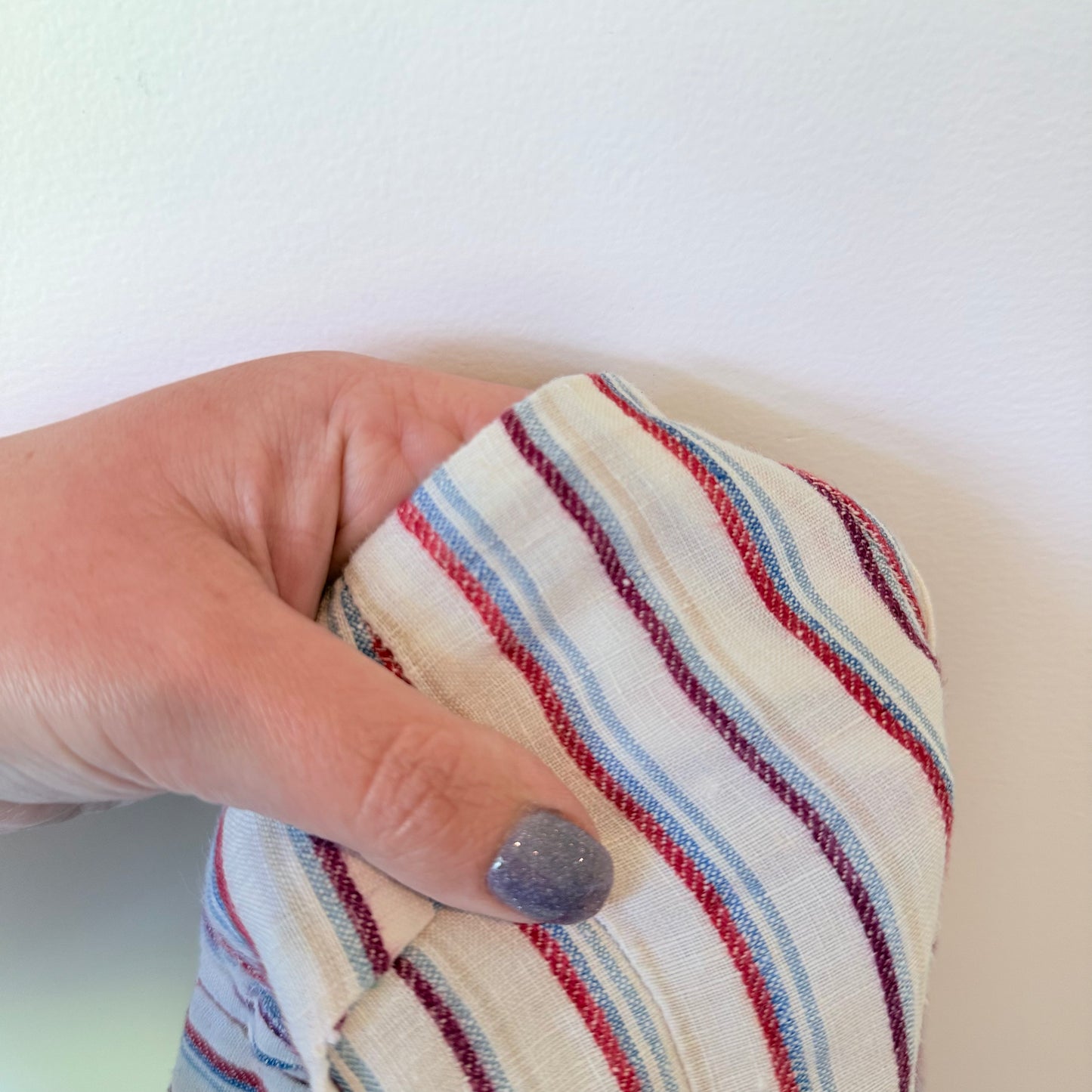 Striped Wide Leg Linen Pants - 35cm Waist