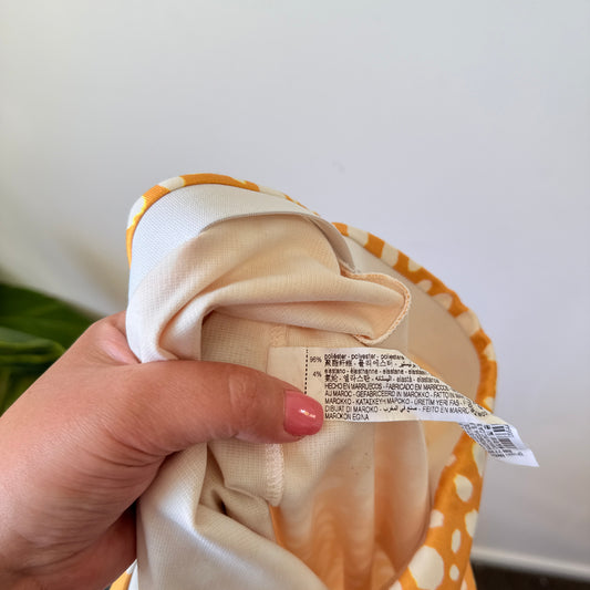 Zara Size L Yellow Jacquard Pencil Skirt