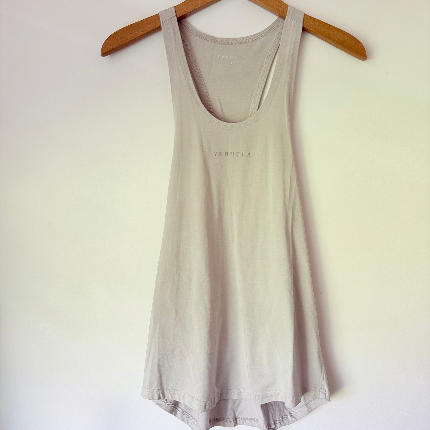 Youngla Size S Beige Racerback Tank Top