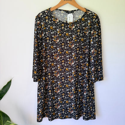 Mango Basics Size 12 Floral Print Mini Dress