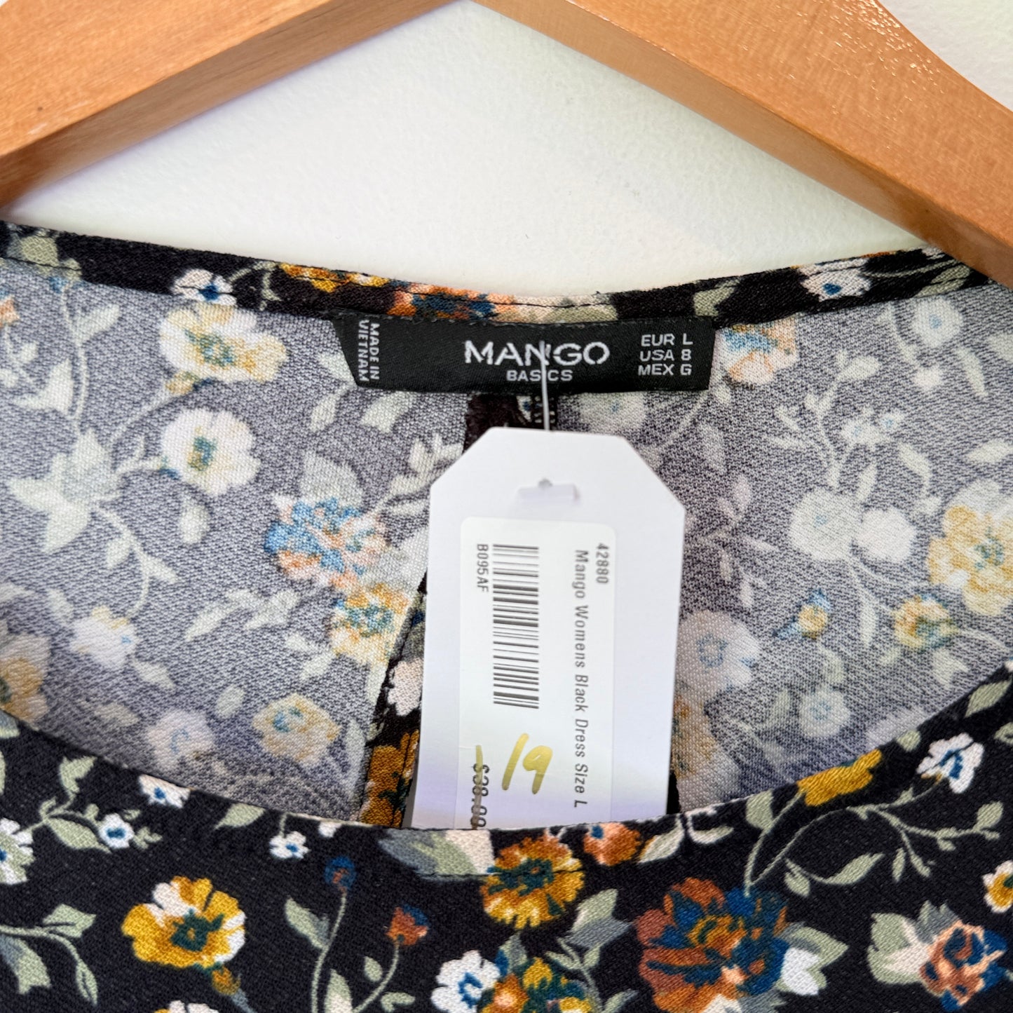 Mango Basics Size 12 Floral Print Mini Dress