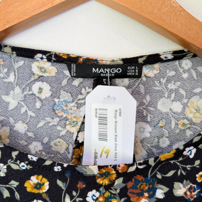 Mango Basics Size 12 Floral Print Mini Dress