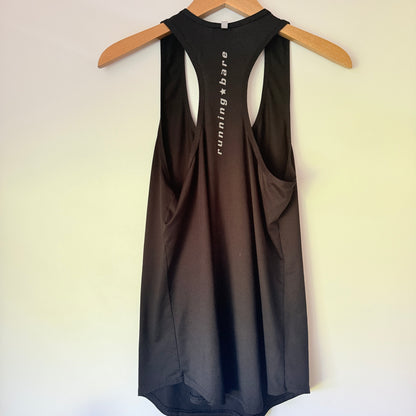 Running Bare Size 12 Black Racerback Tank Top