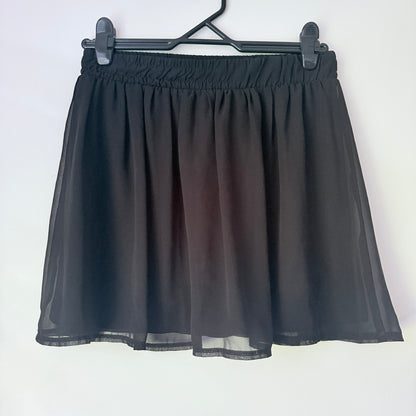 Supre Size M Black Sheer Chiffon Elastic Waist Mini Skirt