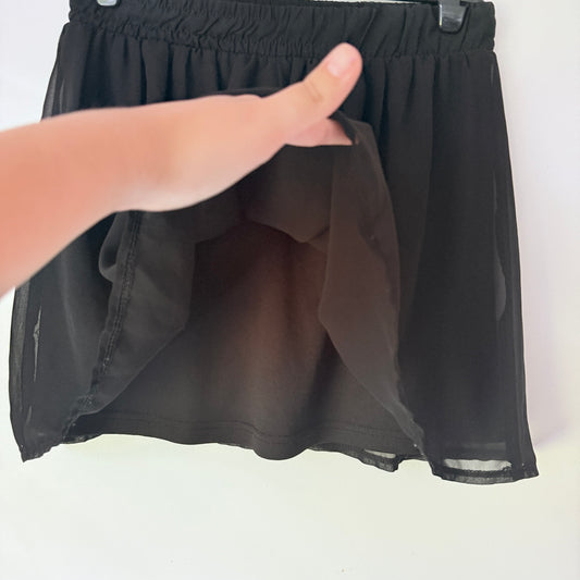 Supre Size M Black Sheer Chiffon Elastic Waist Mini Skirt