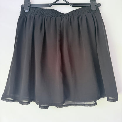 Supre Size M Black Sheer Chiffon Elastic Waist Mini Skirt