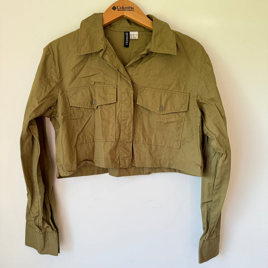 H & M Divided Cropped Button-Up Shacket