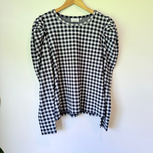 Foil Size S Gingham Cotton Blend Top