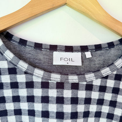 Foil Size S Gingham Cotton Blend Top