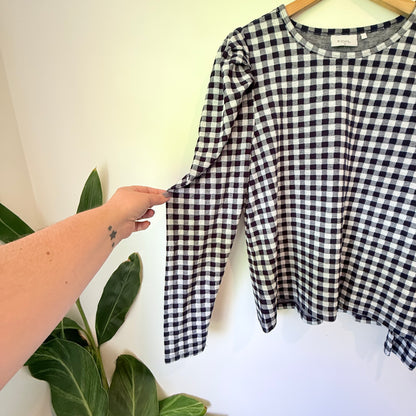 Foil Size S Gingham Cotton Blend Top