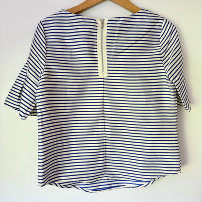 Dotti Size 6 Blue and White Striped Women's Top