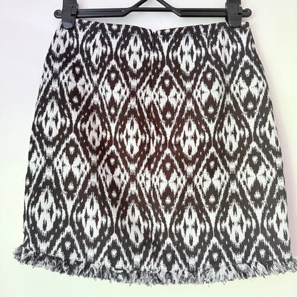 Paper Scissors Size 8 Black and White Ikat Pattern Mini Skort
