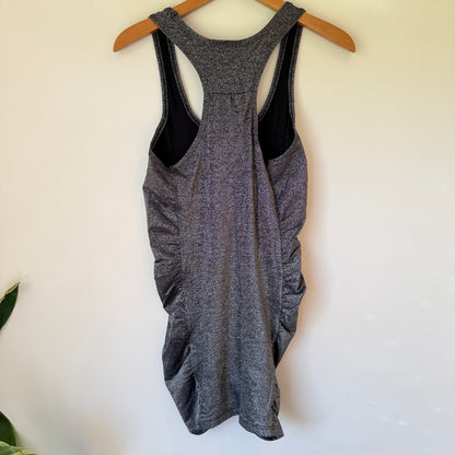 Tigerlily Size 12 Gray Shirred Racerback Tank