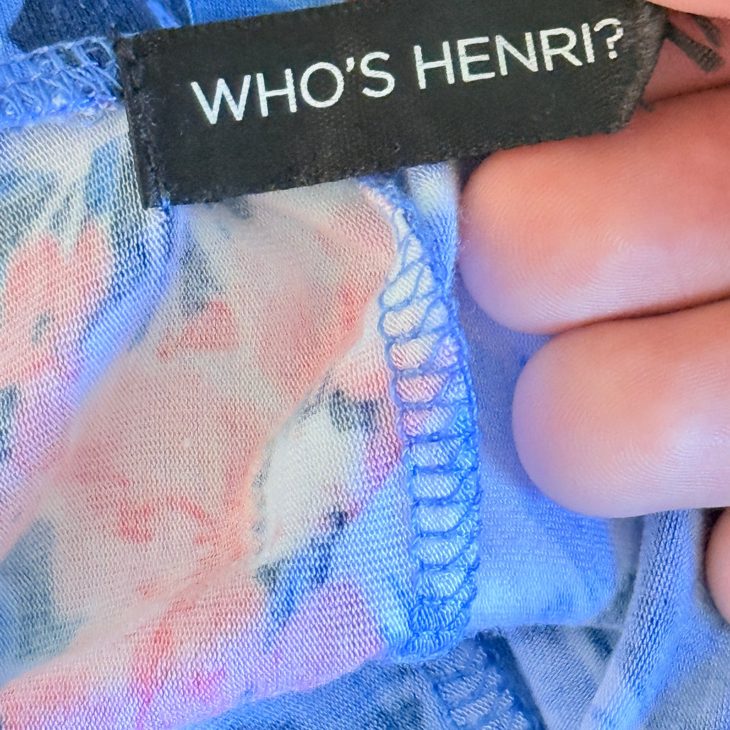 Who's Henri Size M Strapless Floral Maxi Dress Blue Pink White