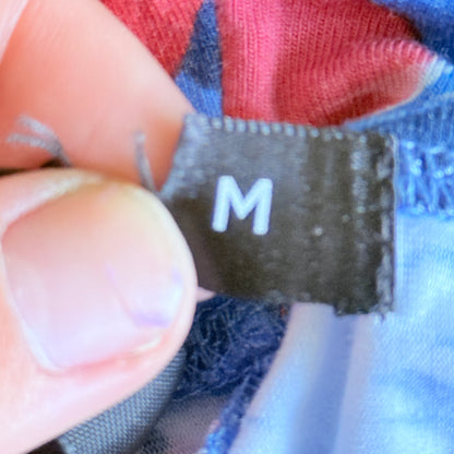 Who's Henri Size M Strapless Floral Maxi Dress Blue Pink White