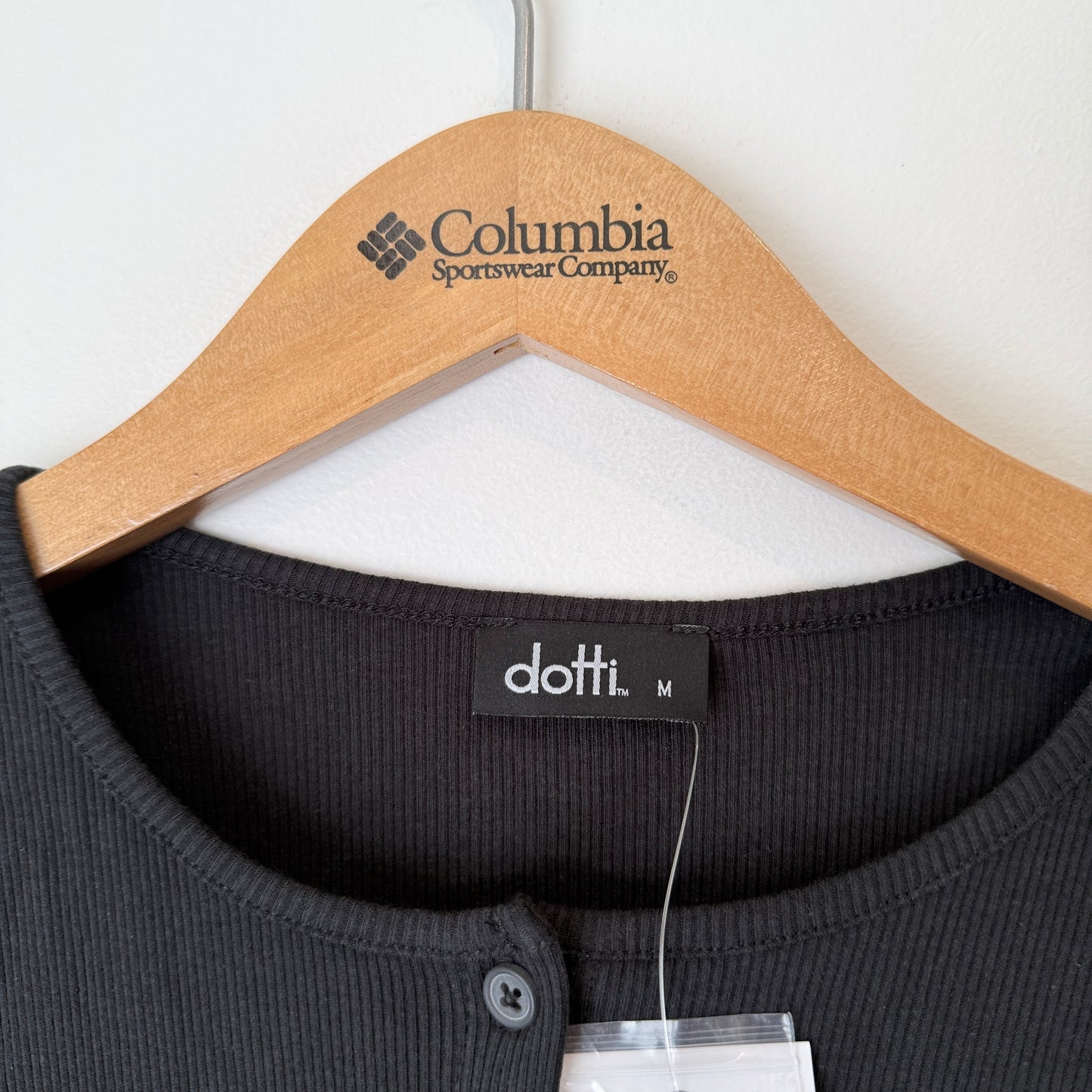 Dotti Ribbed Button-Up Cardigan Top – Size M