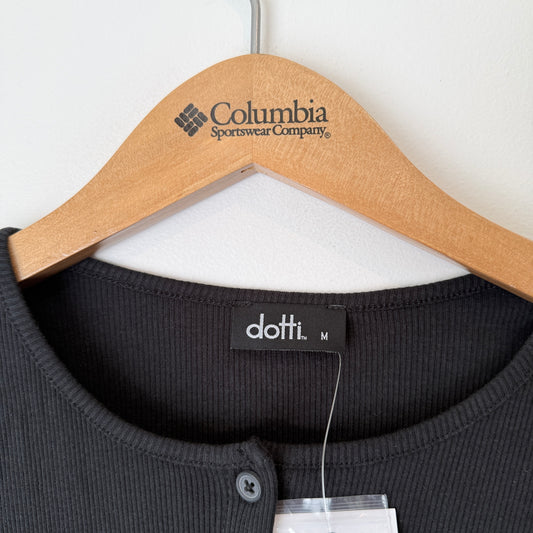 Dotti Ribbed Button-Up Cardigan Top – Size M