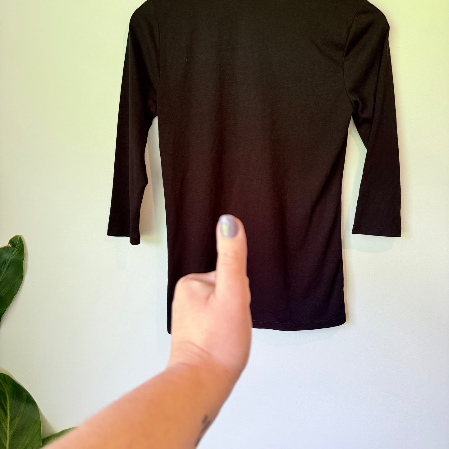 Ella J Size S Black 3/4Sleeve Women’s T-Shirt