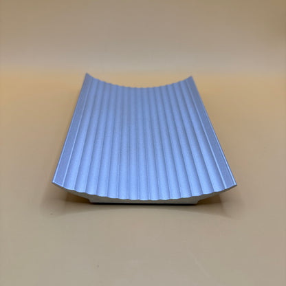 Modern Silver Ribbed Metal Soap Dish