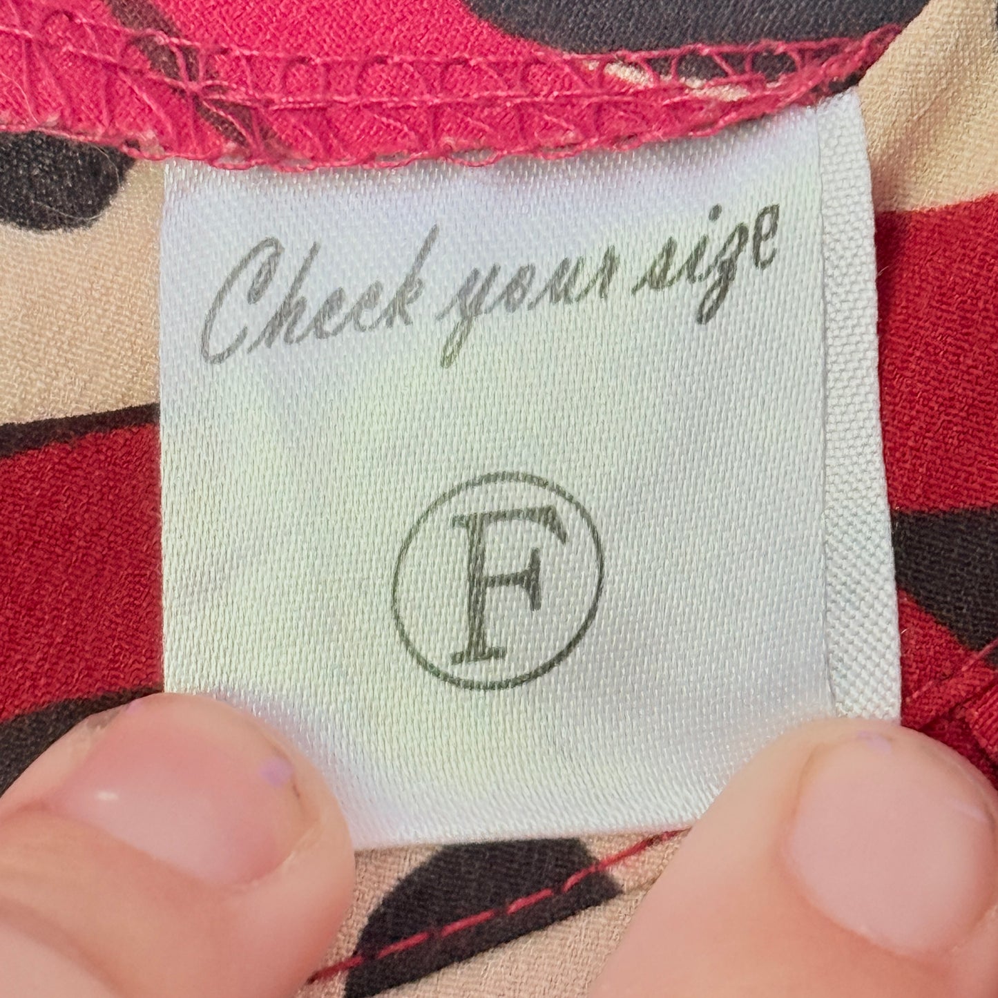 Check Your Size Poppy Toss Shirt Dress - Size F U/Arm 57cm