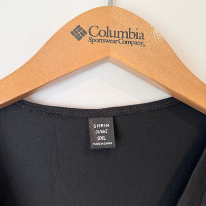 Shein Curve 0XL Black Twist-Front Midi Dress