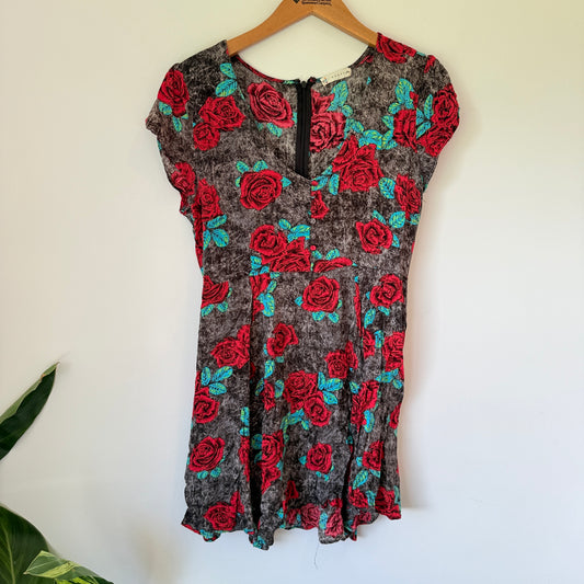 Rusty Size 10 Floral Print V-Neck Dress