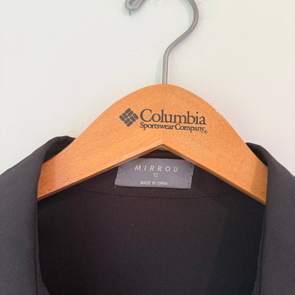 Mirrou Size 12 Black Sleeveless Button-Up Shirt Dress