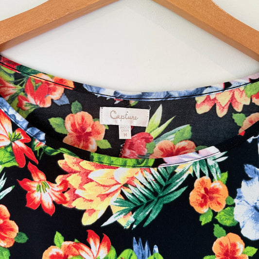 Capture Size M Floral Print Stretch Dress