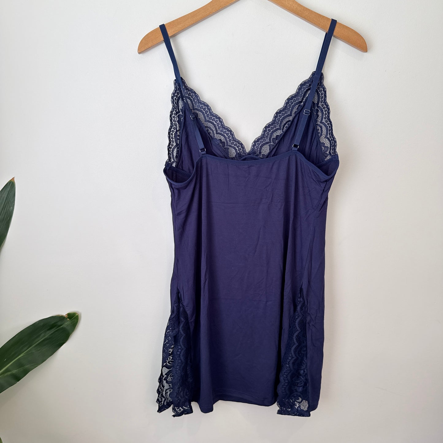 Navy Lace Trim Nightie XL