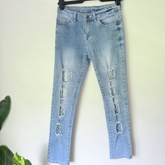 Jeans Skinny Size 28 Light Wash Straight-Fit Denim Jeans