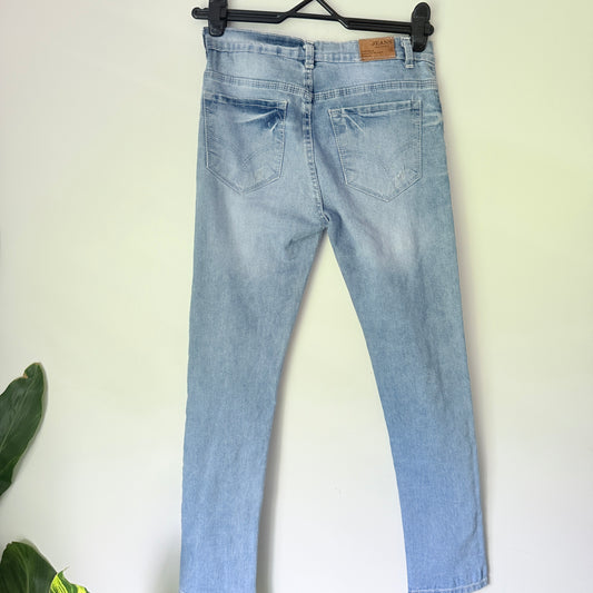 Jeans Skinny Size 28 Light Wash Straight-Fit Denim Jeans