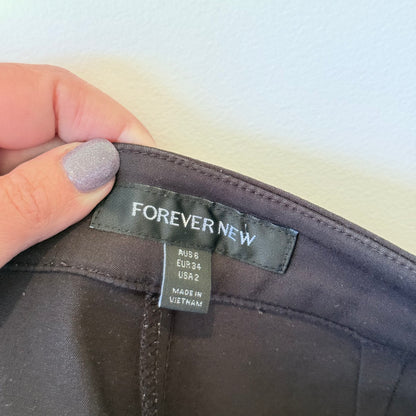 Forever New Size 2 Black High-Waisted Tailored Trousers