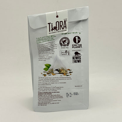 Ti Ora Green Tea Peach Passionfruit & Kawakawa 15 Bags