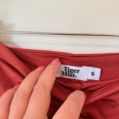 Tiger Mist Size S Red Ruched Midi Dress