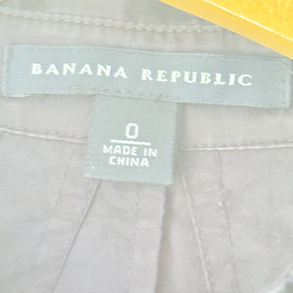 Banana Republic Size 0 (39cm U/Arm) Black Short-Sleeve Button-Down Shirt Dress