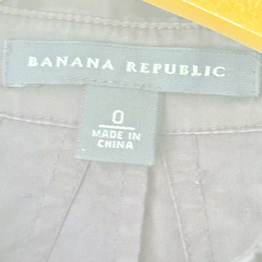 Banana Republic Size 0 (39cm U/Arm) Black Short-Sleeve Button-Down Shirt Dress