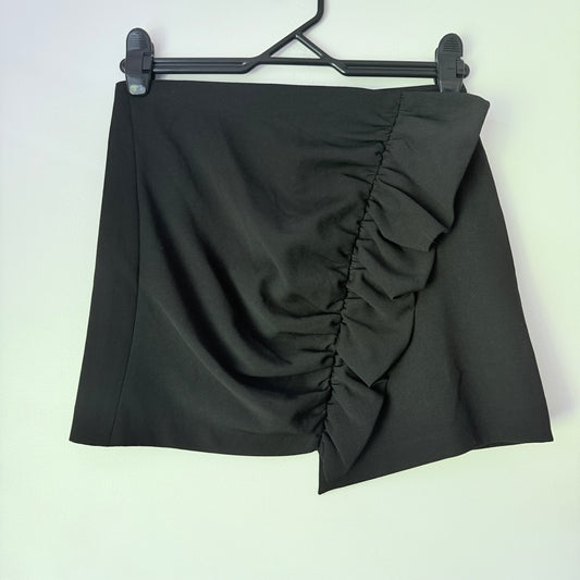 Zara Trafaluc Collection Size 12 Black Ruffled Asymmetric Mini Skirt