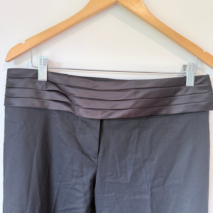 Keith Matheson Satin Waist Wool Blend Trousers Black - Size 12