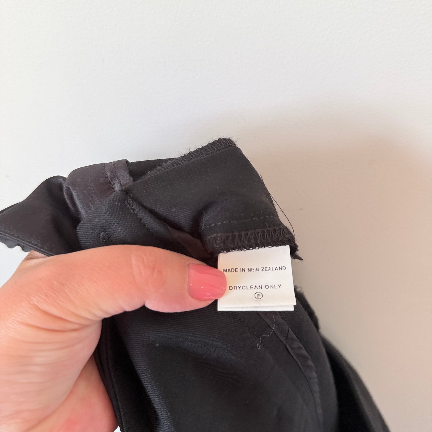 Keith Matheson Satin Waist Wool Blend Trousers Black - Size 12