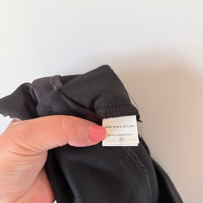 Keith Matheson Satin Waist Wool Blend Trousers Black - Size 12