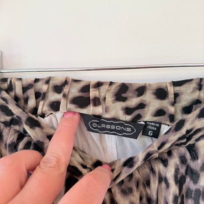 Glassons Leopard Print Maxi Skirt - Size 6
