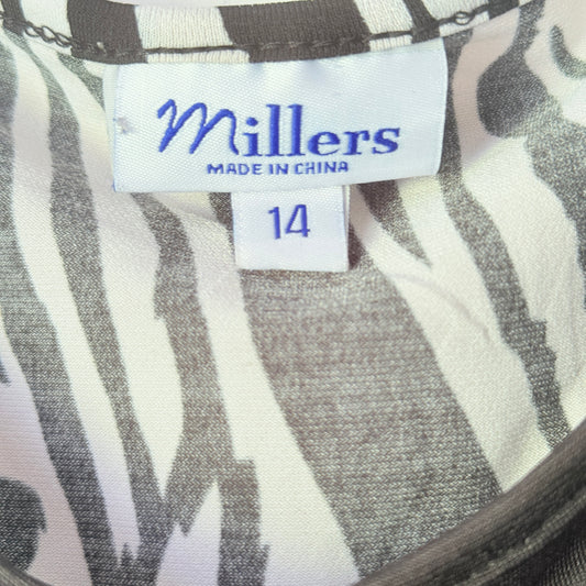 Miller's Size 14 Black and White Zebra Print V-Neck Blouse