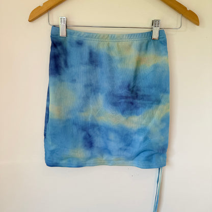 Shein Mesh Tie-Dye Ruched Mini Skirt - Size S