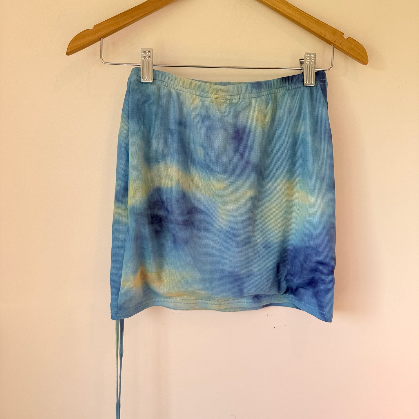 Shein Mesh Tie-Dye Ruched Mini Skirt - Size S