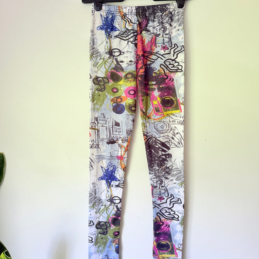 Brand Unknown Size 50cm Waist Colorful Graphic-Print Leggings