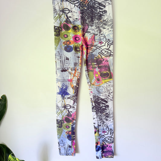 Brand Unknown Size 50cm Waist Colorful Graphic-Print Leggings