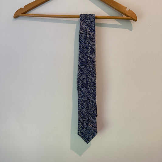 Ted Baker Silk Tie - Blue with Geometric Pattern