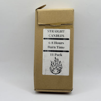 Straight Candles 11 Pack – 6–8 Hour Burn Time
