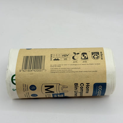 Ecopack Home Compostable Bin Liners 27L – 20 Tie-Handle Bags